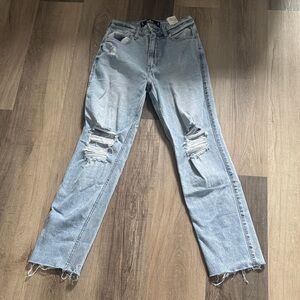 Hollister Light Blue Distressed Straight Leg Jeans Size : 3